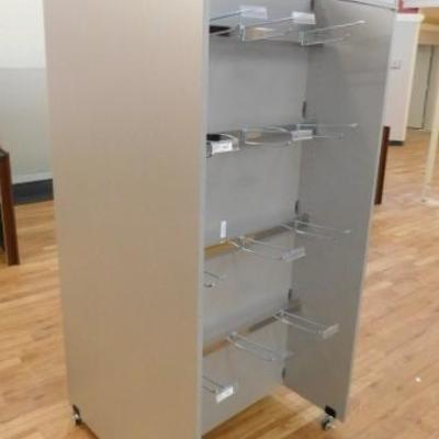 Commercial Laminate Double Sided Mobile Shelf and Rack Display 3'x3'x6.5'
