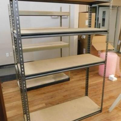 Unit #4:  Metal Frame Gray Shelf Unit with 4 Shelves 48"x18"x72"
