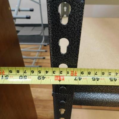 Unit #5:  Metal Frame Gray Shelf Unit with 4 Shelves 48"x18"x72"  