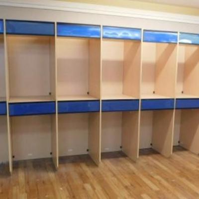 Complete Bank of Commercial Diplay Cubbies with Open Top  24