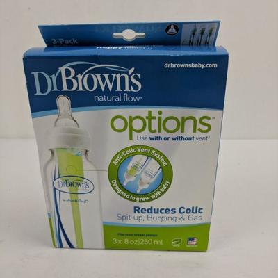 Dr Brown's Natural Flow, 3 Pack, 8 oz, 0m+ - New