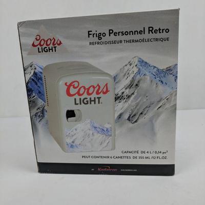 Coors Light Retro Personal Fridge, Thermoelectric Cooler - New