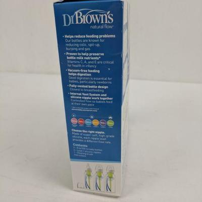 Dr Brown's Natural Flow, 3 Pack, 8 oz, 0m+ - New