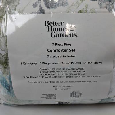 7-Piece King Comforter Set, Seaton/Multi - New
