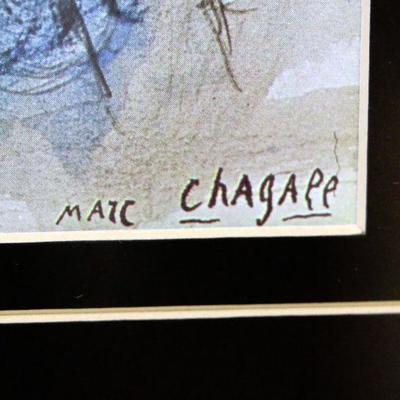 Marc Chagall (1887-1985) La Peintre-Oiseau Vintage Offset Lithograph Framed
