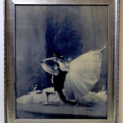 August Von Munchhausen Set of 2 Art Prints Ballet Dancers Vintage - A-018
