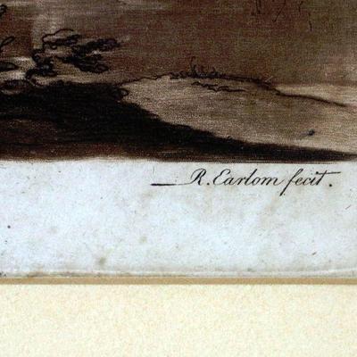 c.1774 Antique Sepia Engraving Claude Le Lorrain R. Earlom John Boydell A-039