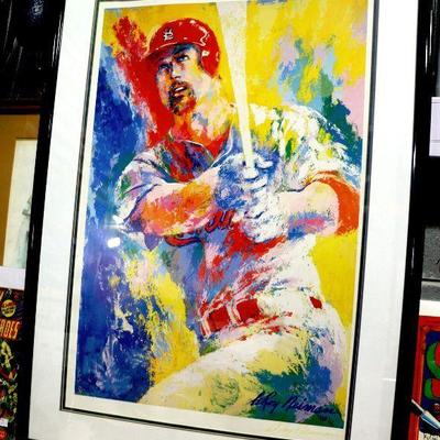 LeRoy NEIMAN Hand Signed Lithograph in Frame Mark McGwire - A-033