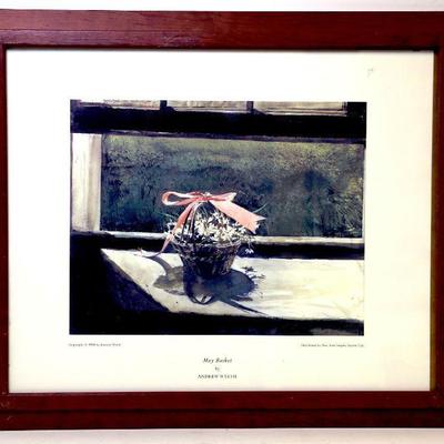 May Basket by Andrew Wyeth Vintage Print in Frame - A-024