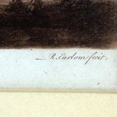 c.1774 Antique Sepia Engraving Claude Le Lorrain R. Earlom John Boydell A-040