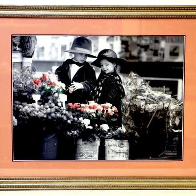Girl and a Boy with a Roses ART PHOTO in Frame - A-029