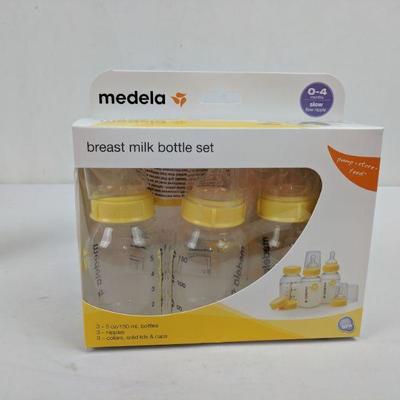 2 Medela Breast Milk Bottle Sets, 0-4 Months Slow Flow Nipples, 6 Bottles - New