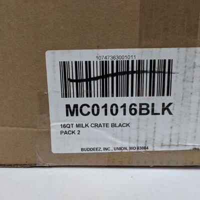 2-16 QT Black Milk Crates - New