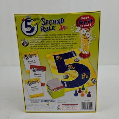 Game 5 Second Rule Jr. Ages 6+, 3-6 Players - New