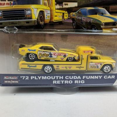 Hot Wheels 72' Plymouth Cuda Funny Car Retro Rig - New