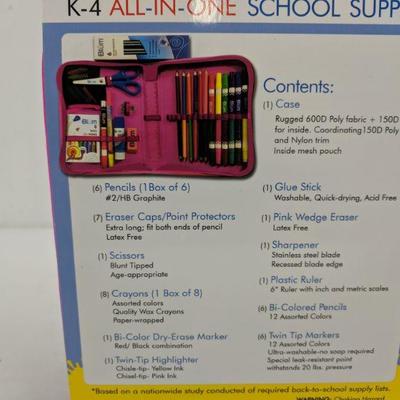 Pink Flower K-4 School Supply Kit - New