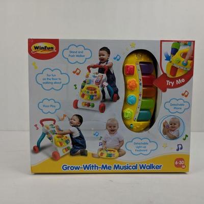Grow-With-Me Musical Walker, 6-30 Months, Box Damaged - New