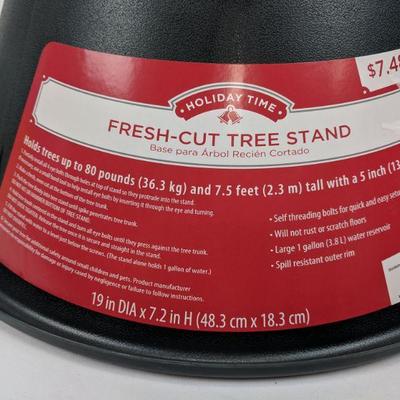 Fresh-Cut Tree Stand, Holds up to 80 lbs & 7.5 Ft - New