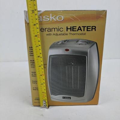 Ceramic Heater w/Adjustable Thermostat, Lasko - New