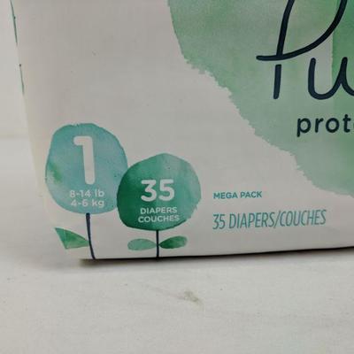 Pampers Pure Protection Diapers, Size 1 (8-14 lbs), 35 Diapers - New