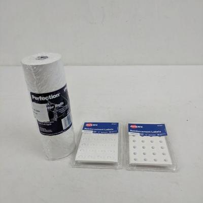 3 Rolls Thermal Calculator Rolls & 2 Pk Reinforcement Labels - New