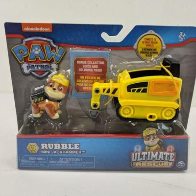 2 Paw Patrol Ultimate Rescue Toys, Rocky Mini Crane & Mini Jackhammer - New