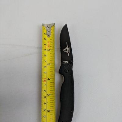 Flat Black Folding Knife, Ontario/Rat - New