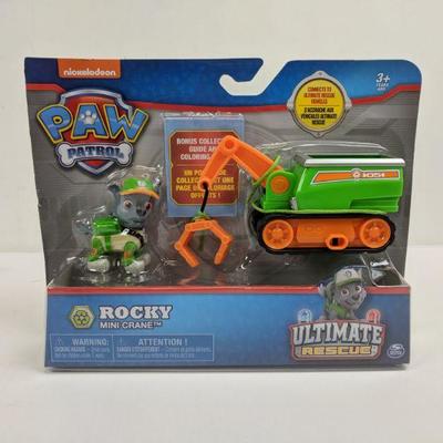 2 Paw Patrol Ultimate Rescue Toys, Rocky Mini Crane & Mini Jackhammer - New
