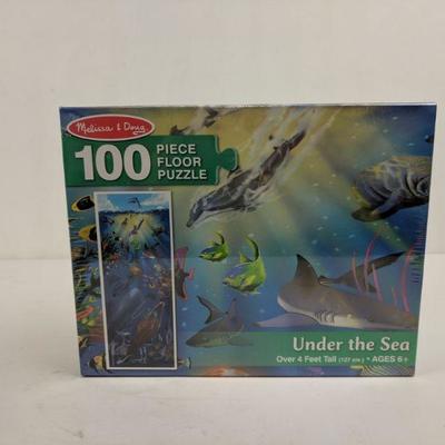 100 PC Floor Puzzle, Under the Sea, Over 4 Ft Long, Melissa & Doug - New