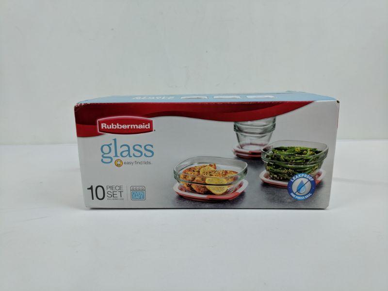 10 pc Set, Rubbermaid Glass, Easy Find Lids, Oven Safe, Leakproof New
