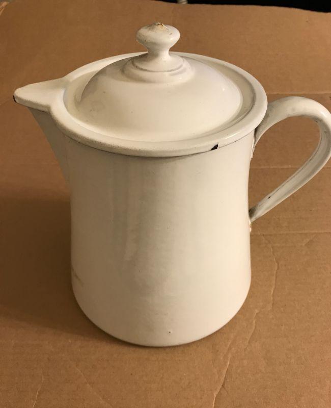 Vintage White Enamel Coffee Pot