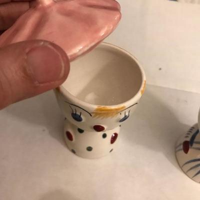 Set of Japan Salt & Pepper Shakers w/ matching spice (?) cups?