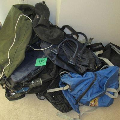 Lot 43 Large lot of book bags/bags