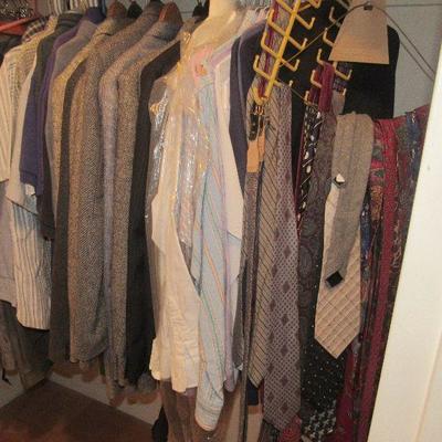 Lot 38 Tons of men clothing, ties & shoes.