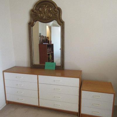 Lot 28 Dresser, small dresser and mirror 