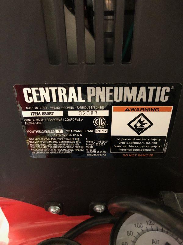 Central Pneumatic 1.8 HP 26 Gal 150 Maximum PSI