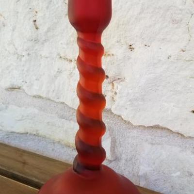 Tiffin Glass Satin #66 Twisted Taper | Red