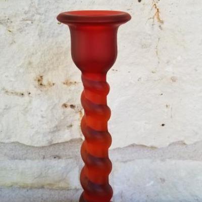 Tiffin Glass Satin #66 Twisted Taper | Red