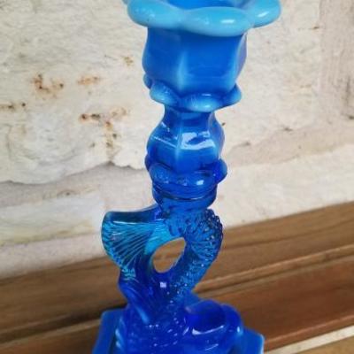 Boston & Sandwich Glass Dolphin | Blue and White Blend