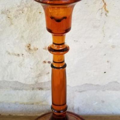 Indiana Glass | Amber with Gold Gilt Design