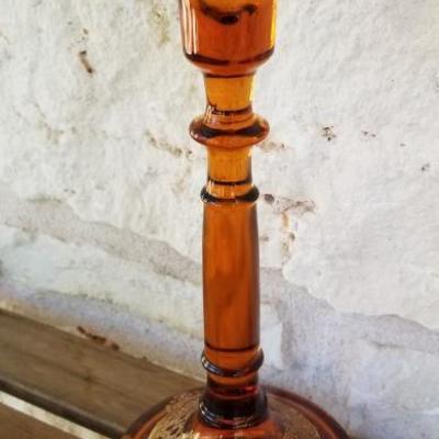 Indiana Glass | Amber with Gold Gilt Design