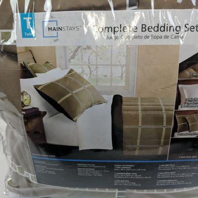 Twin 6pc Complete Bedding Set, Jacoba/Grey - New