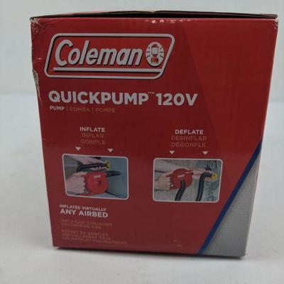 Coleman Quickpump 120V, Universal Airbed Pump - New