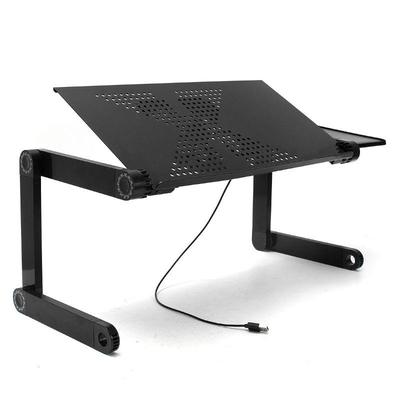 Folding Adjustable Aluminum Laptop Desk  for Bed with Cooling Fan - New