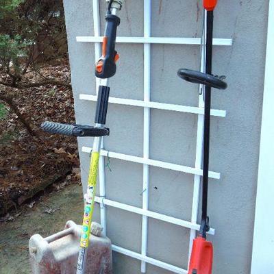 Lot 42: Stihl FS 75 Trimmer, B & D Cordless Trimmer and Gas Can
