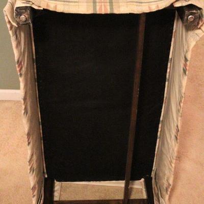 Lot 107: Vintage Humpback Loveseat and Wall Clock
