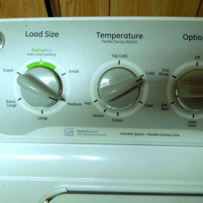 Lot 67: G.E. Washer and Dryer and Laundry Storage Cart