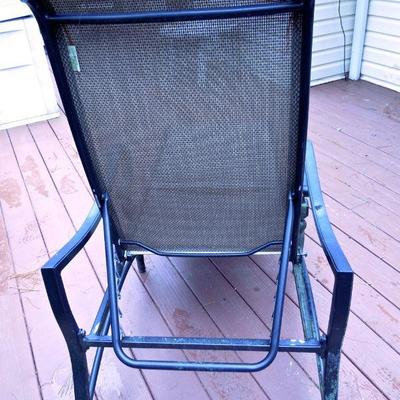 Lot 141: Adjustable Patio Lounge Chair and Asian Planter
