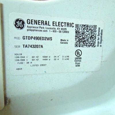 Lot 67: G.E. Washer and Dryer and Laundry Storage Cart