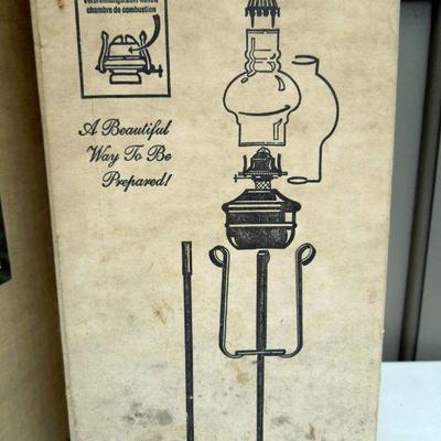 Lot 60: Two Deluxe Patio Hurricane Oil Lamps on Iron Pole